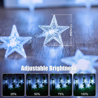 Star String Lights - 33 Ft 100 LED Waterproof Fairy Lights with Remote & Timer | Perfect for Bedroom, Patio & Parties