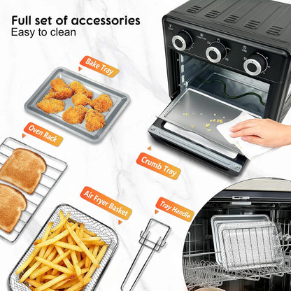 Skiennix 10QT Air Fryer Toaster Oven Combo - 5-in-1 Cooking Functions | 3-Layer Design with Visible Window