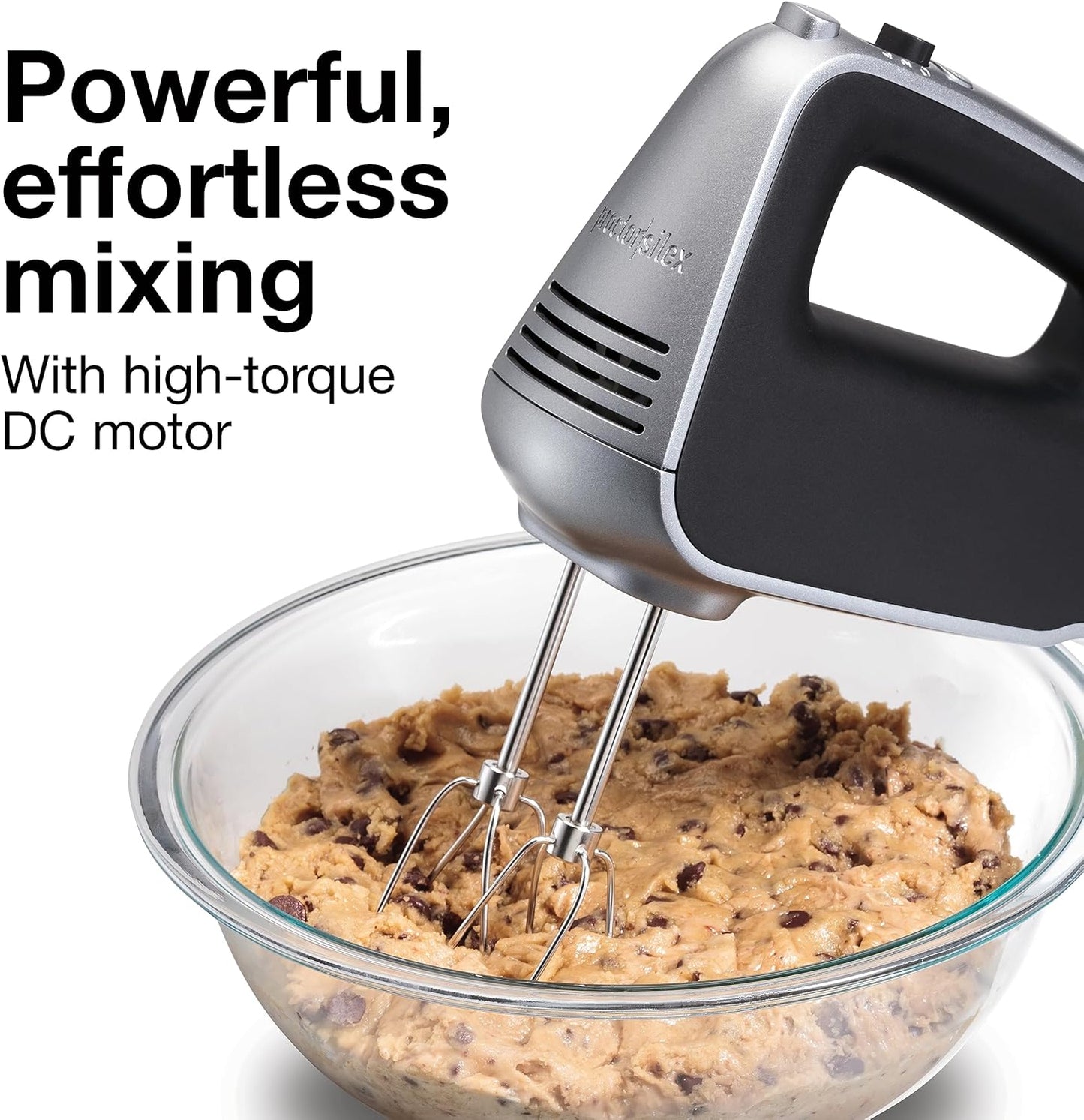 Proctor Silex 5-Speed Electric Hand Mixer - Powerful 1.3 Amp Motor for Effortless Mixing | Silver (62501)