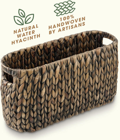 Skiennix Black Toilet Paper Storage Basket - Stylish & Functional Bathroom Organizer