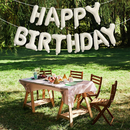 Beige Number 1 Balloon - Happy Birthday Balloon Banner for 1st Birthday Celebration