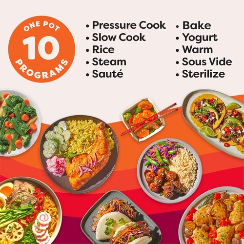 Instant Pot Pro 10-in-1 Pressure Cooker - Versatile Slow Cooker & Steamer | 6 Quart, Black, 800+ Recipes