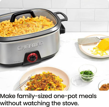 Chefman 6-Quart Slow Cooker - Electric Cooking with Removable Insert for Family-Size Soups & Stews