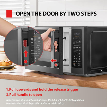 TOSHIBA Countertop Microwave Oven - Smart Sensor, 13 Auto Menus, 1.2 Cu Ft, 1000W | Black Stainless Steel