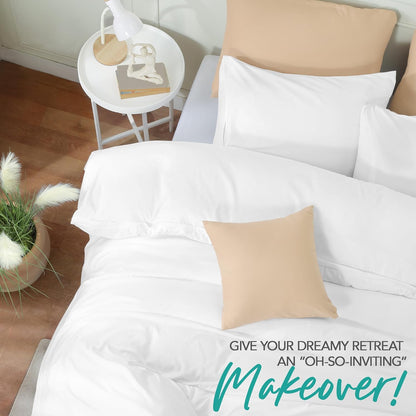 Utopia Bedding Duvet Cover Set - Soft Brushed Microfiber | 3-Piece Queen Set with Zipper Closure (White)