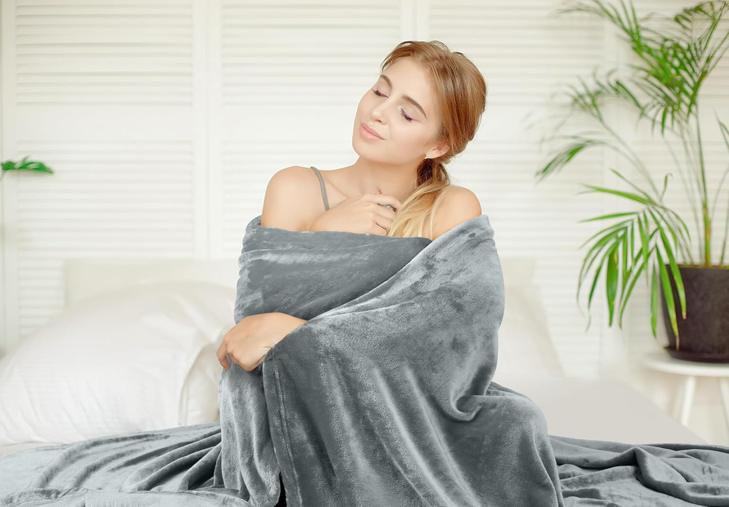 Utopia Bedding Fleece Blanket - King Size Luxury Soft Ash Grey Microfiber | 300GSM Anti-Static (90x102 Inch)