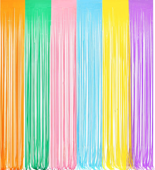 Pastel Tinsel Curtain Party Backdrop - GREATRIL Pastel Color Foil Fringe Curtain Photo Booth Streamers for Birthdays Easter Baby Bride Shower Unicorn Girls Party Decorations