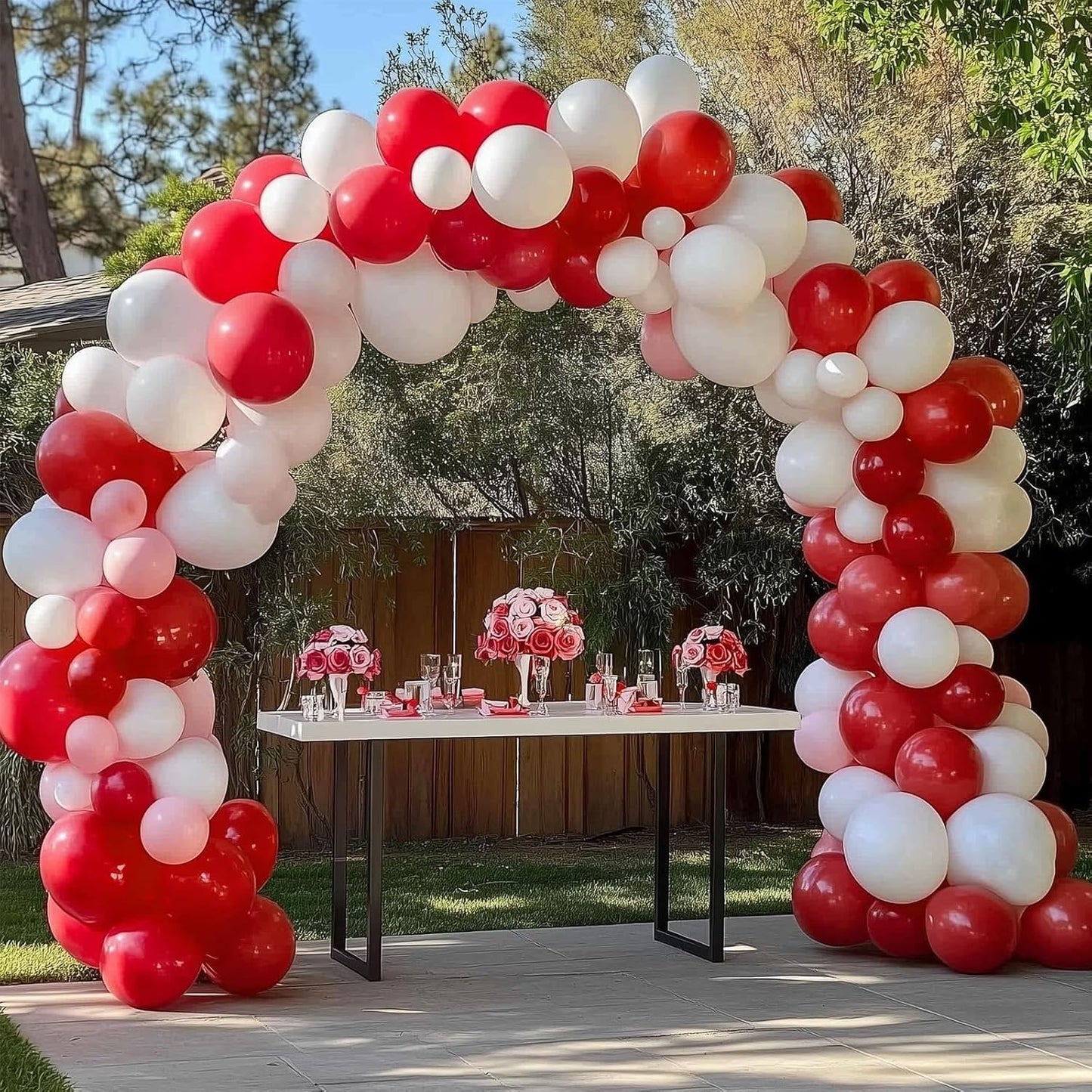 RUBFAC Premium Red Balloons - 129pcs in Various Sizes for Garland & Arch | Perfect for Weddings & Parties