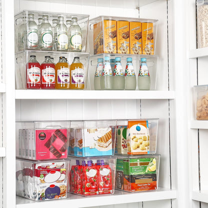 Vtopmart Clear Stackable Storage Bins - 8 Pack XLarge Plastic Containers with Lids for Kitchen & Pantry Organization