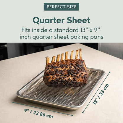Ultra Cuisine Cooling & Baking Rack Set - Oven-Safe, Dishwasher-Safe Stainless Steel - 8.5x12, Set of 2