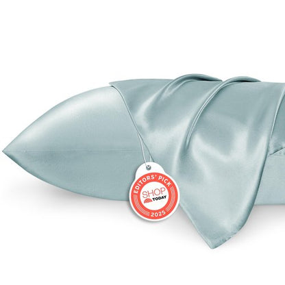 Bedsure King Size Satin Pillowcase Set of 2 - Light Turquoise Silky Pillow Cases for Hair and Skin with Envelope Closure, Similar to Silk Pillow Cases, Gifts for Women Men, 20x36 Inches, 2pcs