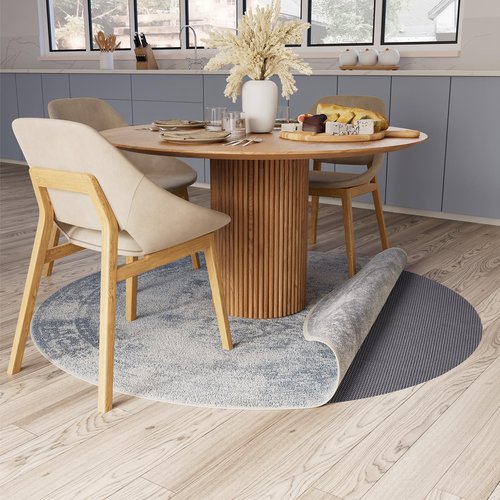 Veken 6 Ft Round Rug Pad Gripper for Hardwood Floors, Non Slip Circle Rug Pads for Area Rugs, Thick Dark Grey Rug Grippers for Tile Floors, Under Carpet Anti Skid Mat, Keep Your Rugs Safe and in Place