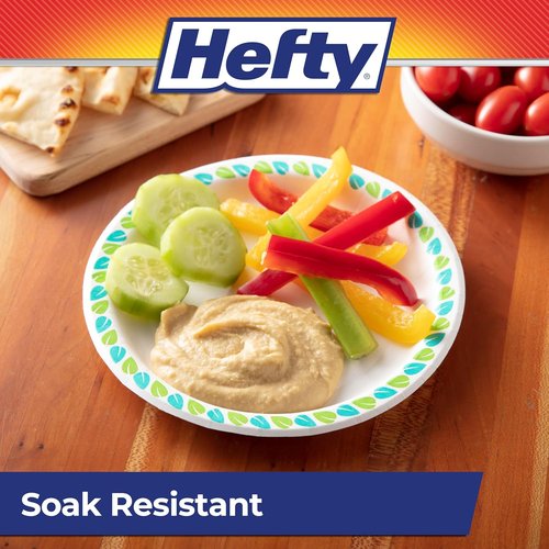 Hefty Compostable Small Paper Plates - 6 Inches, Soak-Resistant, Plant-Based, 40 Count | Ideal for Desserts & Appetizers