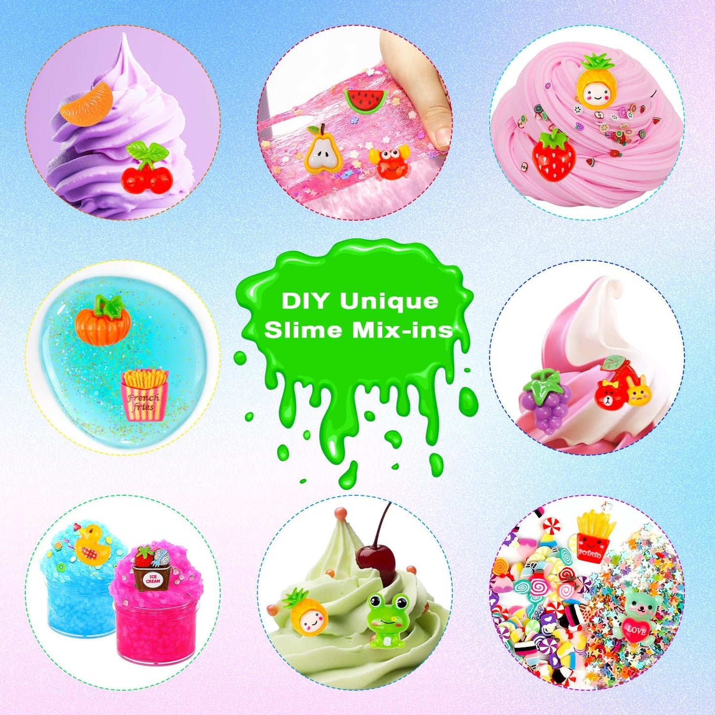 Skiennix Slime Making Supplies Kit - 175 Pack of Charms & Foam Balls for Creative Slime Fun