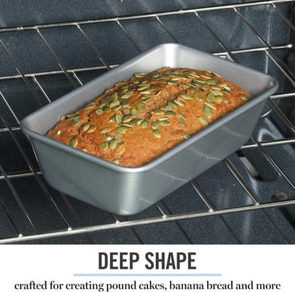 Martha Stewart Gallen 9-Inch Nonstick Carbon Steel Loaf Pan - Durable Bakeware for Bread & Cakes