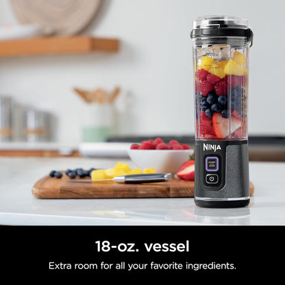Ninja Blast Portable Blender - Cordless 18oz Personal Blender for Smoothies & Shakes | BPA-Free, Leakproof, USB-C Rechargeable, Black Glitter