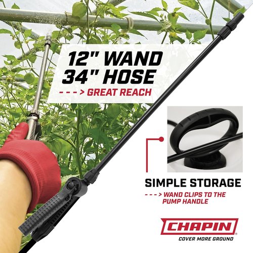 Chapin 20004 Pump Sprayer - 1-Gallon SureSpray Tank with Adjustable Nozzle & Long Reach Hose