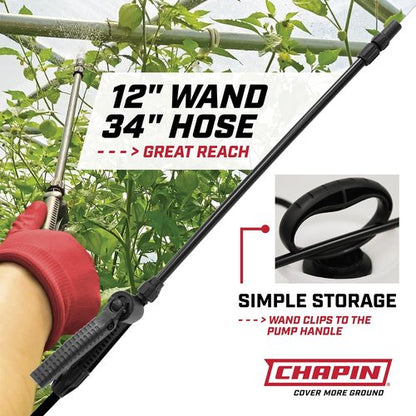 Chapin 20004 Pump Sprayer - 1-Gallon SureSpray Tank with Adjustable Nozzle & Long Reach Hose