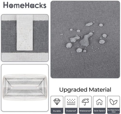 HomeHacks Laundry Basket - 100L Waterproof Collapsible Hamper with Extended Handles | 2-Pack Gradient Grey