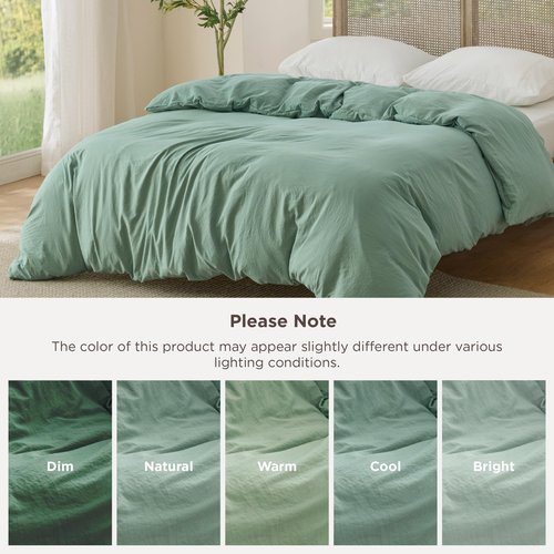 Bedsure Sage Green Duvet Cover King Size Only - Prewashed Cotton-Like Polyester Extra Soft All Season Bedding, Includes 1 Duvet Cover 104x90 Inches with Zipper Closure, (No Comforter, No Pillow Shams)