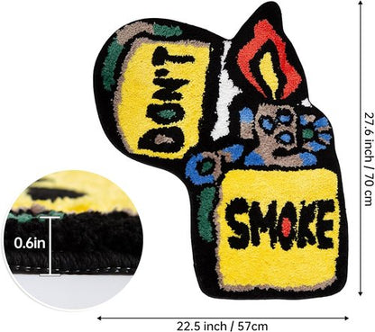 LAKEA Yellow Lighter Flocking Rug - Soft Bedroom Carpet & Bathmat | Aesthetic Home Decor (27.6" x 22.4")
