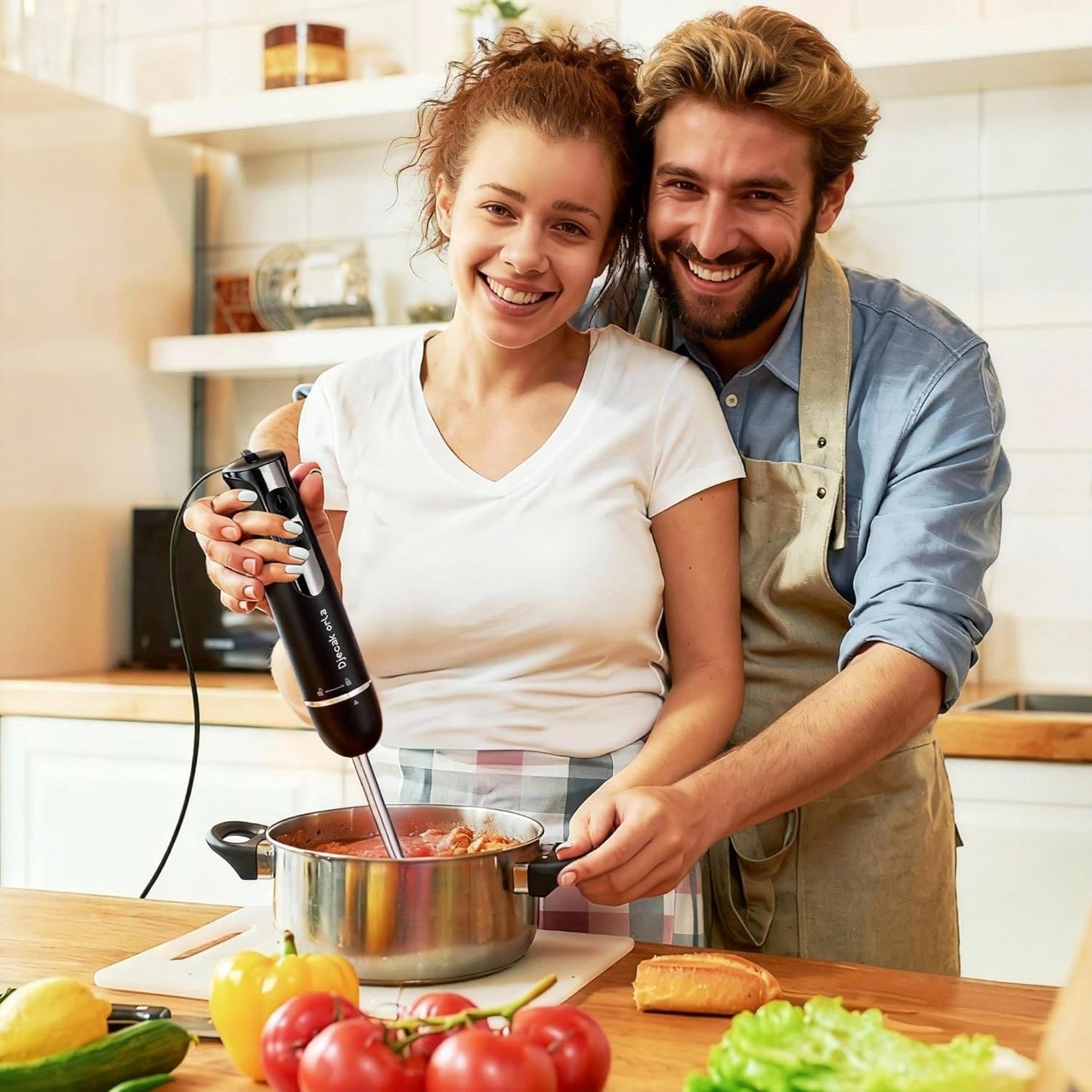 Skiennix 700W Immersion Hand Blender - 20 Variable Speeds Up to 15,500 RPM for Smoothies, Soups & Purees - Black