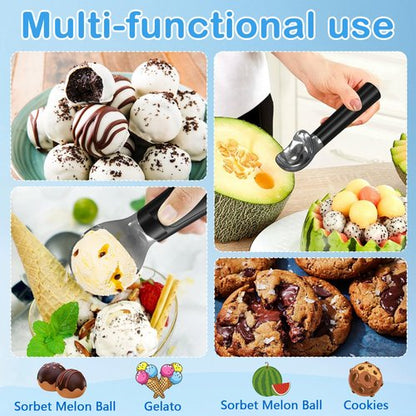 Electric Heated Ice Cream Scoop - Rechargeable Icecream Scoop with LED Display, IP67 Waterproof, Professional lce Cream Scoop for Hard lce Cream by Huyho (Black)