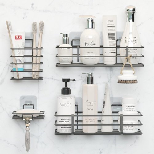 Dekula Shower Caddy Organizer - Rustproof Stainless Steel 4-Pack for Bathroom & Kitchen Storage