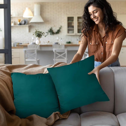 Utopia Bedding 16x16 Pillow Inserts - Set of 2 Dark Teal Decorative Throw Pillows for Sofa & Bed - Soft & Fluffy Cushions