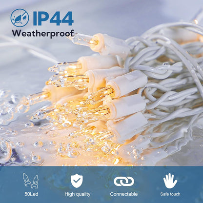 Skiennix Clear Christmas Lights Set - 50 Count Mini String Lights | Warm White Indoor Decoration, 13 Feet