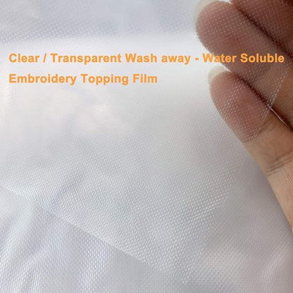 Brothread Water Soluble Embroidery Topping Film - Lightweight Clear Wash Away - 10"x10 Yd Roll for Easy Cutting