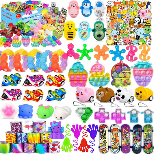 Skiennix 117 PCS Party Favors - Pop Fidget Toys & Goodie Bag Stuffers for Kids 4-12