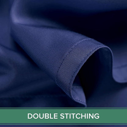 Pure Bamboo Split King Sheets - 100% Organic Viscose Bed Sheet Set, Soft & Cooling, Cobalt Blue