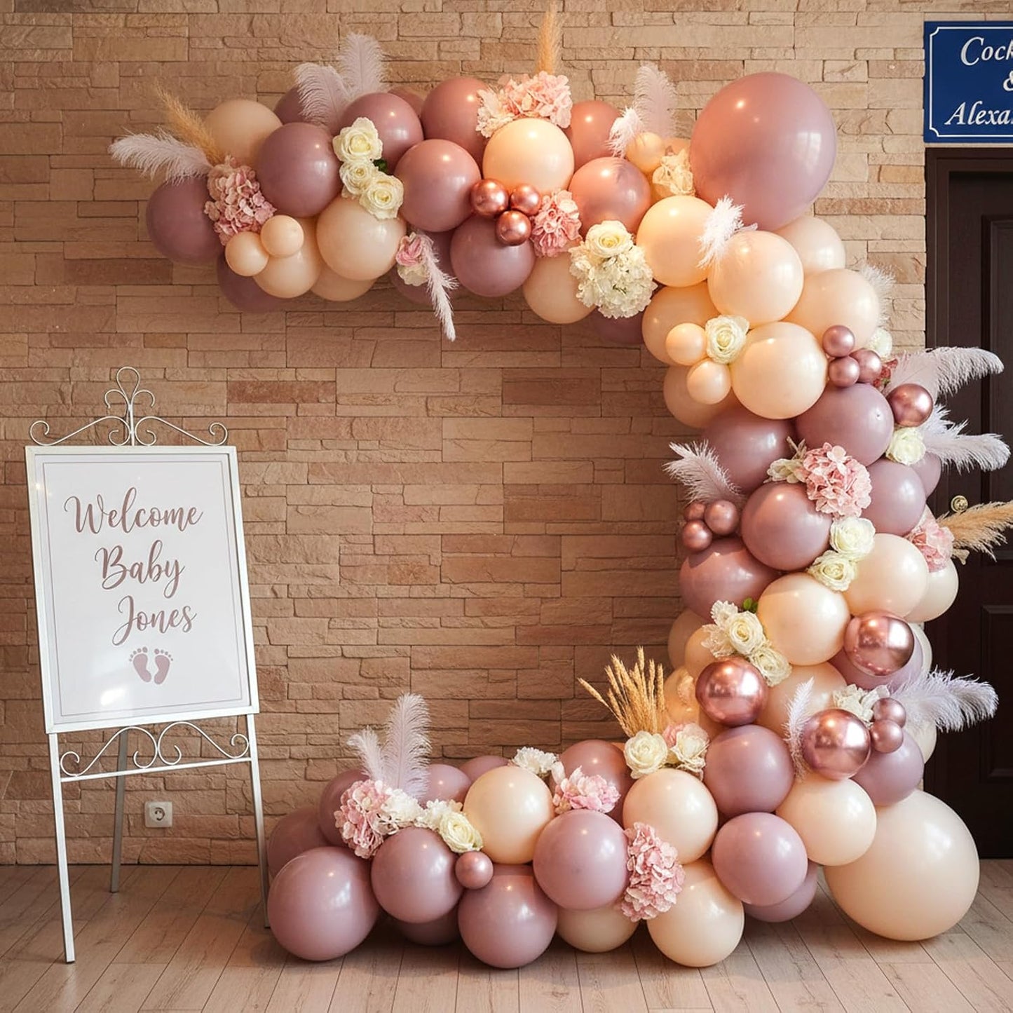 RUBFAC Dusty Pink Balloons - 129-Piece Latex Garland Kit for Baby Showers & Weddings | 5-12 Inch Sizes