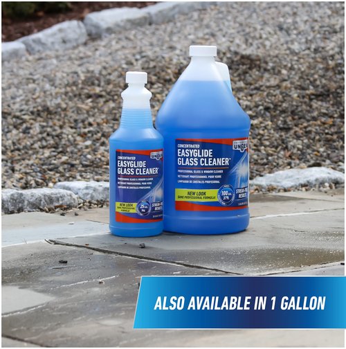 Unger Professional Streak-Free EasyGlide Glass Cleaner Concentrate, 32 oz – Ammonia-Free, Makes 25 Gallons of Solution , Safe for Tinted Windows, LOW-E Glass, Windshields & Mirrors