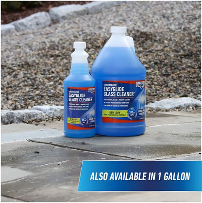 Unger Professional Streak-Free EasyGlide Glass Cleaner Concentrate, 32 oz – Ammonia-Free, Makes 25 Gallons of Solution , Safe for Tinted Windows, LOW-E Glass, Windshields & Mirrors