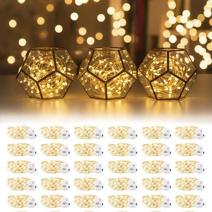 DomeStar 30-Pack Fairy Lights | 7Ft 20 LED Waterproof String Lights for DIY Decor & Parties