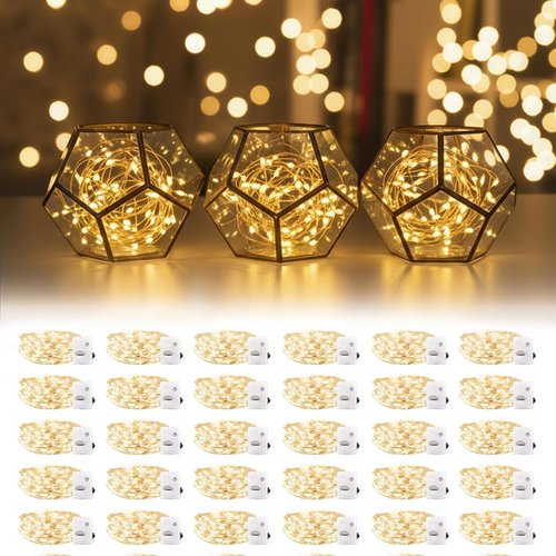 DomeStar 30-Pack Fairy Lights | 7Ft 20 LED Waterproof String Lights for DIY Decor & Parties