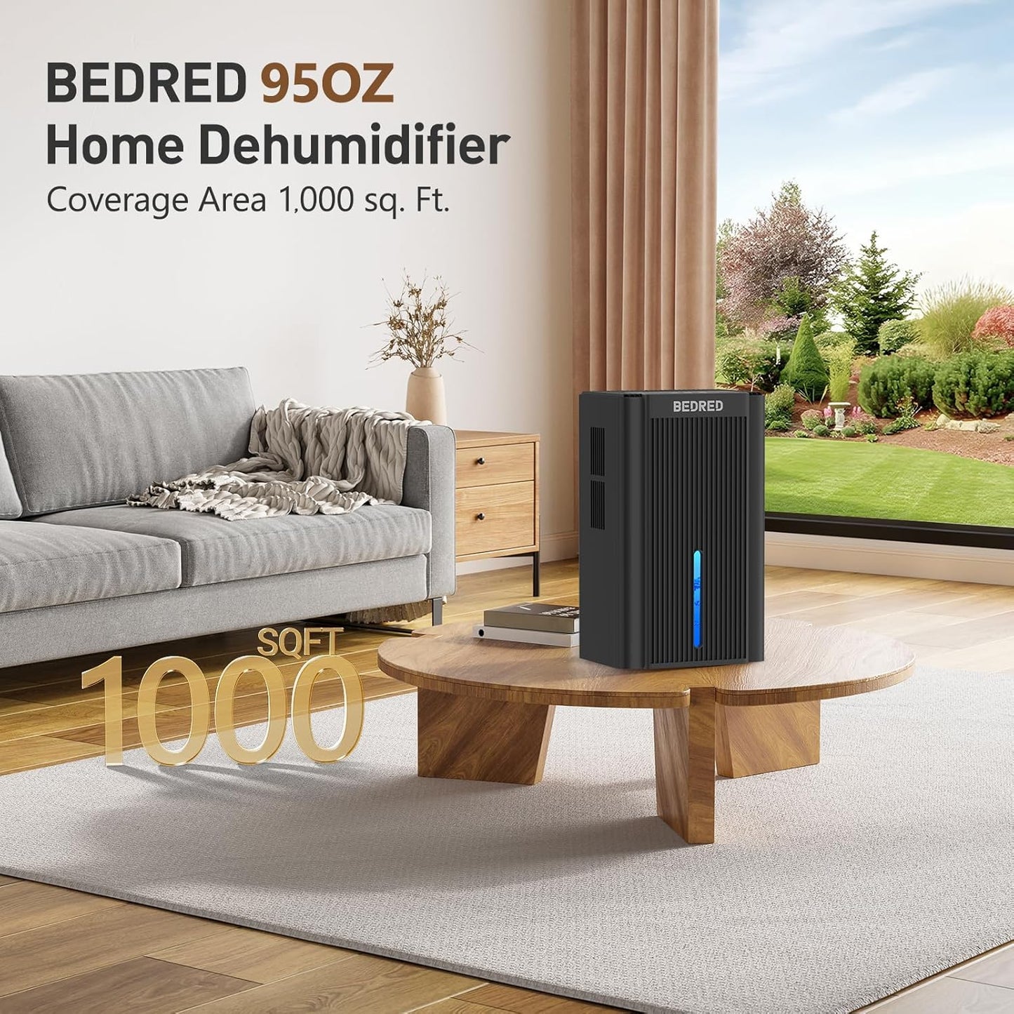 Skiennix 95OZ Dehumidifier for Home - Quiet Operation with Auto Shut Off & 7 Color Ambient Light | Ideal for Living Room, Bedroom, Basement (Black)