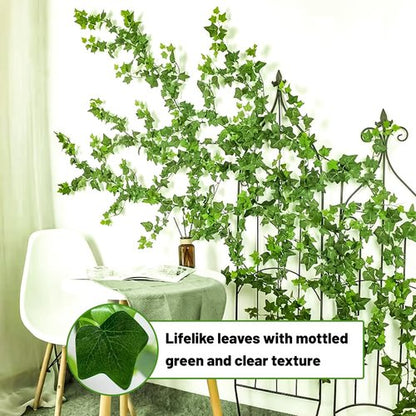 HXWEIYE Fake Vines - 12 Pack Artificial Ivy Greenery Garland for Aesthetic Room Décor | Indoor/Outdoor Use