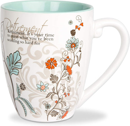 Pavilion Coffee Mugs - Mark My Words Retirement Mug with "Retirement, It's Your Time To Enjoy" Text Design - Ceramic Coffee Cup for Friends, Microwave & Dishwasher Compatible - Multicolor, 20 oz