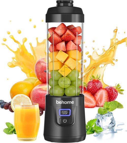 Behome Portable Blender - Personal Juicer for Smoothies & Shakes, 14 OZ, USB-C Rechargeable, BPA-Free