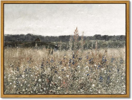 InSimSea Framed Canvas Wall Art - Vintage Classical Oil Painting | 12"x16" Floral Decor for Home