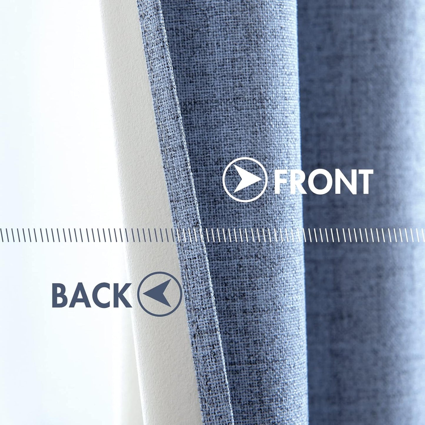 MIULEE Blackout Curtains - 100% Thermal Insulated Linen Texture Drapes | Stone Blue, 52x90 Inch (2 Panels)