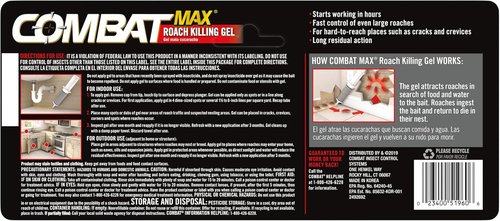 Combat Max Roach Killing Gel - Effective Indoor & Outdoor Pest Control - 1 Syringe, 2.1 Ounce