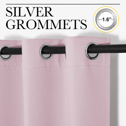NICETOWN Baby Pink Blackout Curtains 120 inches Length for Living Room, 2 Panels, 55" Wide, Thermal Insulated Long Drapes for Large Window