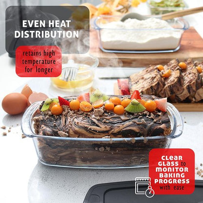 EATEX Glass Food Storage Containers Set - 7-Pack Baking Dishes with Lids | Oven, Microwave & Freezer Safe