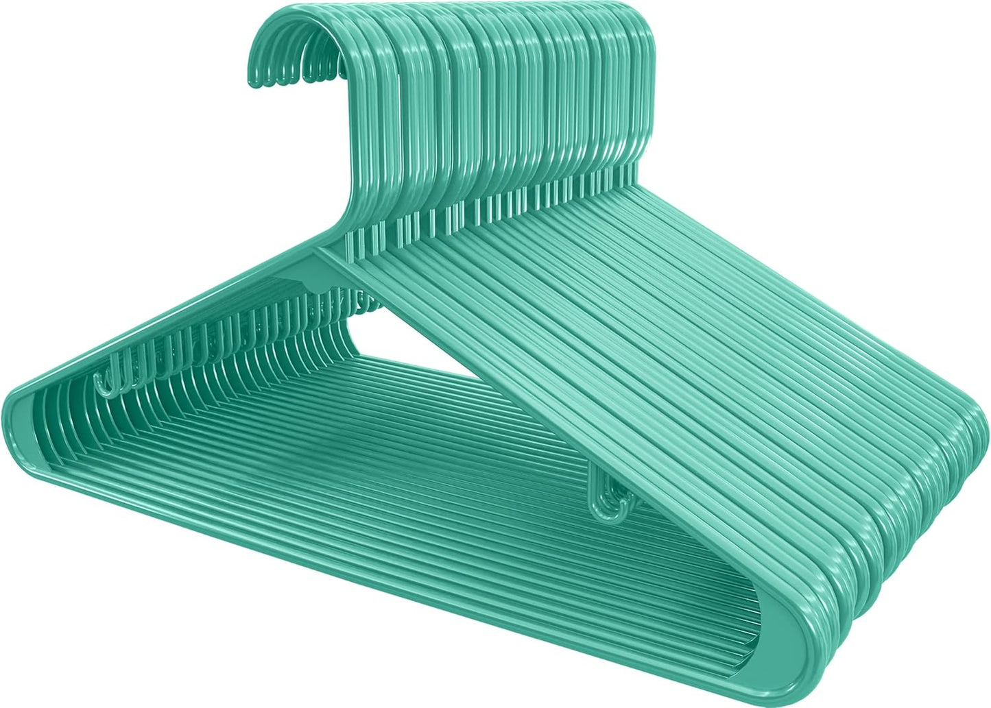 Utopia Home Plastic Hangers 50 Pack - Durable Space-Saving Closet Organizers - Ideal for Shirts, Pants & Coats (Aqua)