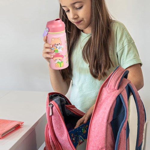 AGH 12oz Stainless Steel Kids Water Bottle - Double Insulated Sports Bottle for Travel | Mushroom Color