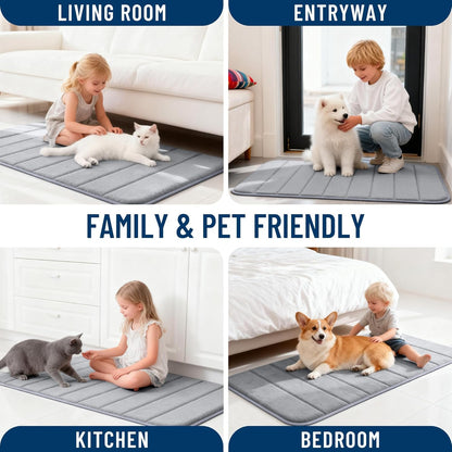 OLANLY Memory Foam Bath Mat - Super Soft & Absorbent | Quick Dry, Machine Washable, 24x16, Grey